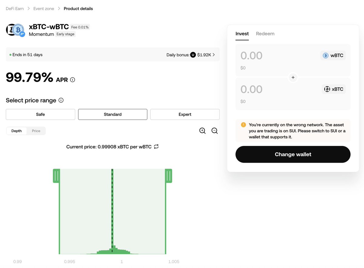 All of your BTC are belong to <a href="/MMTFinance/">Momentum</a>!

xBTC - wBTC pool is open for business at ~100% APR

₿₿₿ on <a href="/SuiNetwork/">Sui</a> 🌊