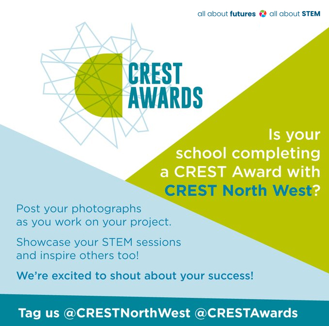 CRESTNorthWest's tweet image. Are you completing a CREST Award with @CRESTNorthWest?
Or maybe you've completed your project & received your award?
We would love to hear from you so we can share your projects, your experience & celebrate your award!
Tag us @CRESTNorthWest @CRESTAwards #STEM @AllAboutFutures