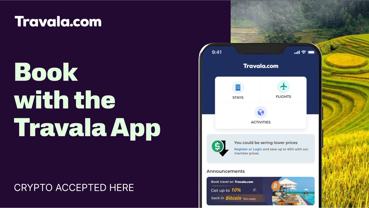 Flights. Hotels. Activities.

One app + crypto = global adventures ✈️