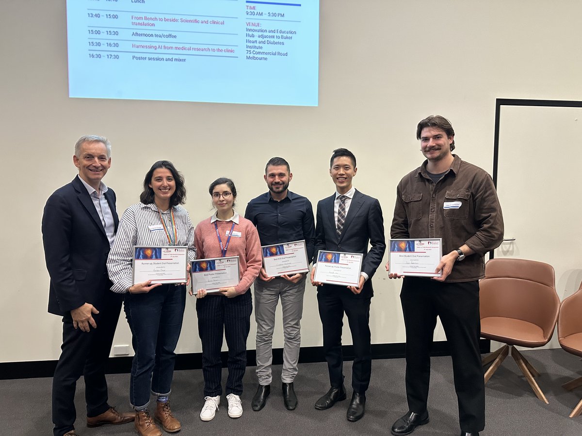 BakerResearchAu's tweet image. Great turn out for our symposium today hosted by the Baker Dept of Cardiovascular Research, Translation & Implementation which brings together world class researchers from @latrobe & the Baker Institute. Excellent opportunity for #ECRs & #students to network & showcase their work