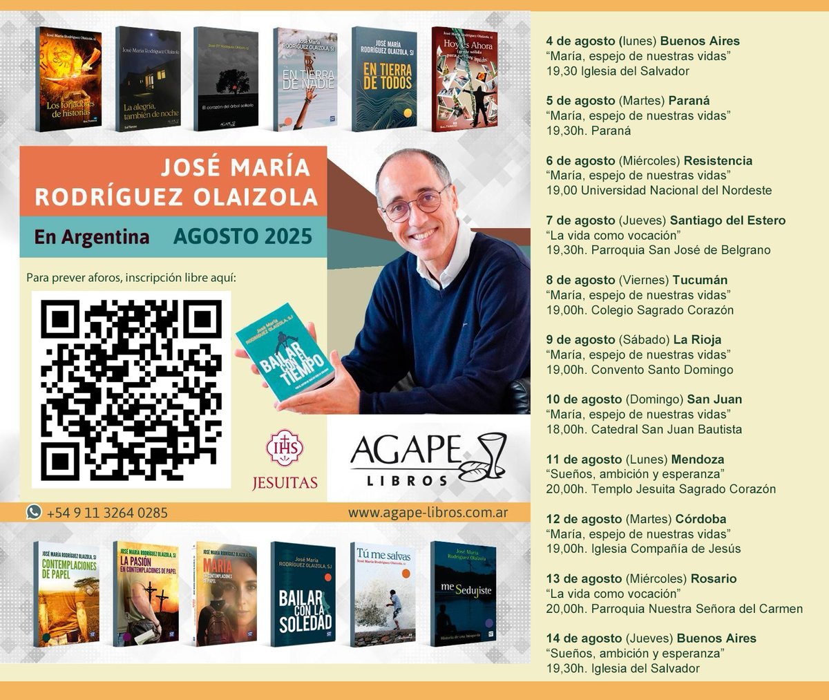 Más información sobre las charlas de agosto en Argentina. Con muchas ganas ya de arrancar. Un abrazo.
(Se agradece a quien la pueda compartir para informar por allá)