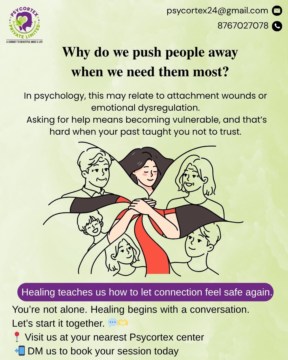 PPsycortex's tweet image. We push people away to protect ourselves from pain, but healing begins when we let others in. It&apos;s okay to need help. 💙 You&apos;re not alone.

#Psycortex #MentalHealth #EmotionalHealing #PushPeopleAway #HealingJourney #YouAreNotAlone #InnerHealing #MentalWellness #FearOfCloseness