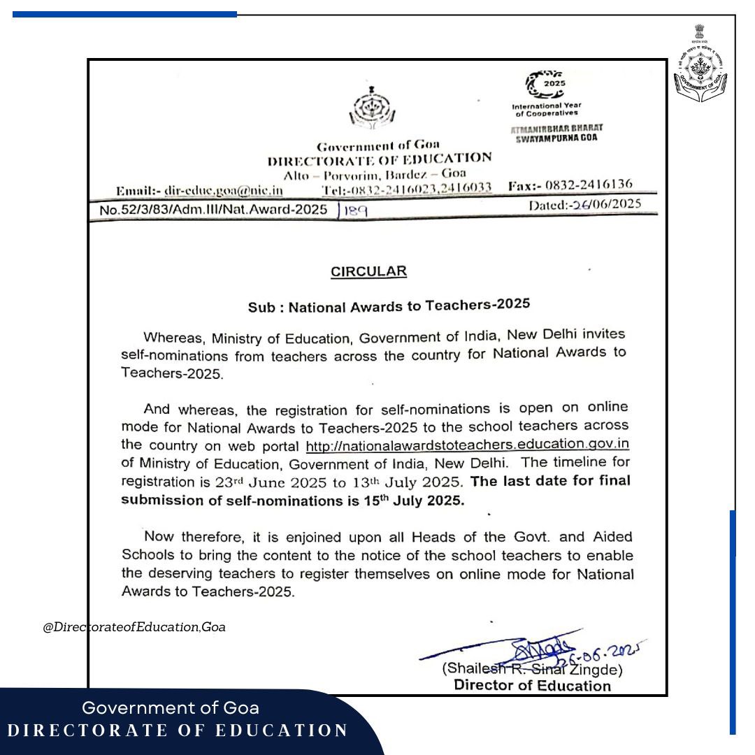 Directorate of Education, Goa (@doe_goa) on Twitter photo 