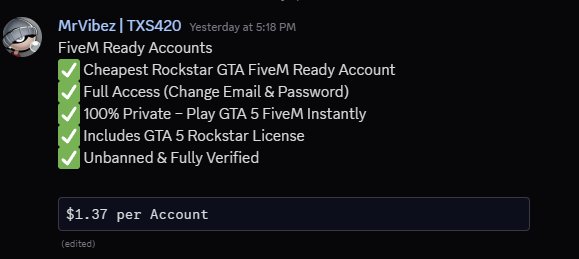 Who's looking for #FiveM #Accounts