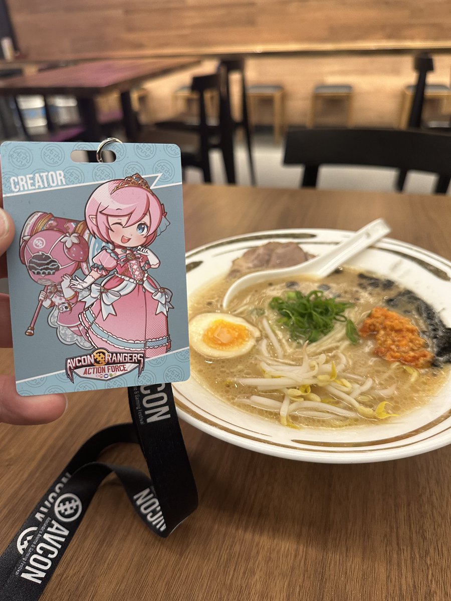 fillman86's tweet image. Got my @TeamAVCon_ Creator pass for this weekend, and some tonkatsu