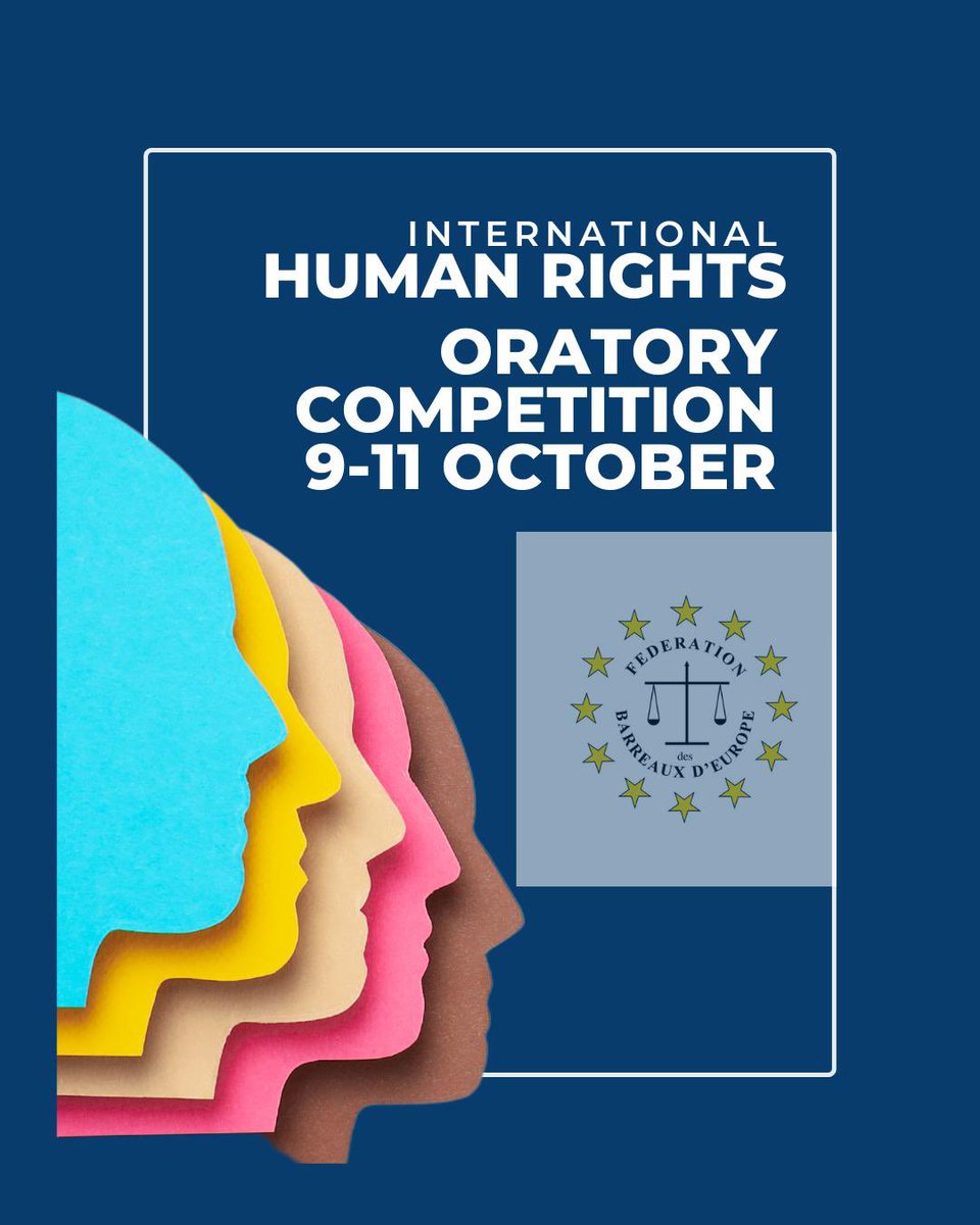 🎤 Join the 6th International Human Rights Oratory Competition in Antwerp 🌍

For more details and to access the application form, please contact your Bar Association and visit: fbe.org