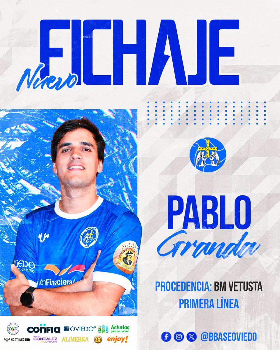 bbaseoviedo's tweet photo. 📣 OFICIAL | Pablo Granda, primer fichaje del Confía Base Oviedo para la temporada 2025-26.

🤾 ¡El primera línea ovetense llega al club tras haber anotado 161 goles en la última temporada!

➡️ https://t.co/0xHj3yAMyA https://t.co/3ppJsIjsiO