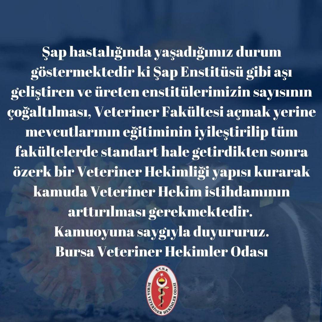 #VeterinerHekimlere5000atama 
#VeterinerHekim
<a href="/TCTarim/">T.C. Tarım ve Orman Bakanlığı</a> 
<a href="/ibrahimyumakli/">İbrahim Yumaklı</a> 
<a href="/YuksekogretimK/">Yükseköğretim Kurulu</a> 
<a href="/sapenstitusu/">Şap Enstitüsü Müdürlüğü</a>