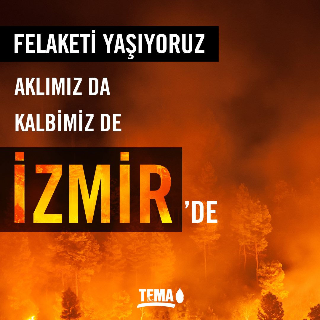 Felaketi yaşıyoruz.
Aklımız da, kalbimiz de İzmir’de.

İzmir’de 3 gündür devam eden yangınlar ne yazık ki kontrol altına alınamıyor.
Valilikten yapılan açıklamaya göre yangınların sebebi enerji nakil hatları.

İhmaller büyük felaketlere yol açıyor.
Ağaçlarımız, hayvanlarımız,