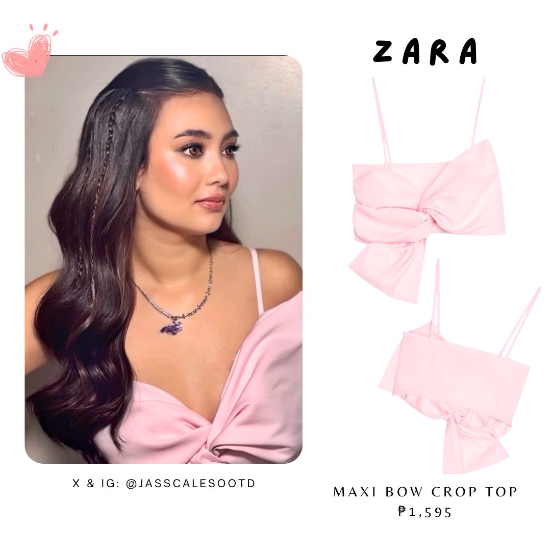 jasscalesootd's tweet photo. ZARA
Maxi Bow Crop Top
₱1,595

#GorJas #fitcheck 
#JasScalesOOTD https://t.co/b25OSroBPp