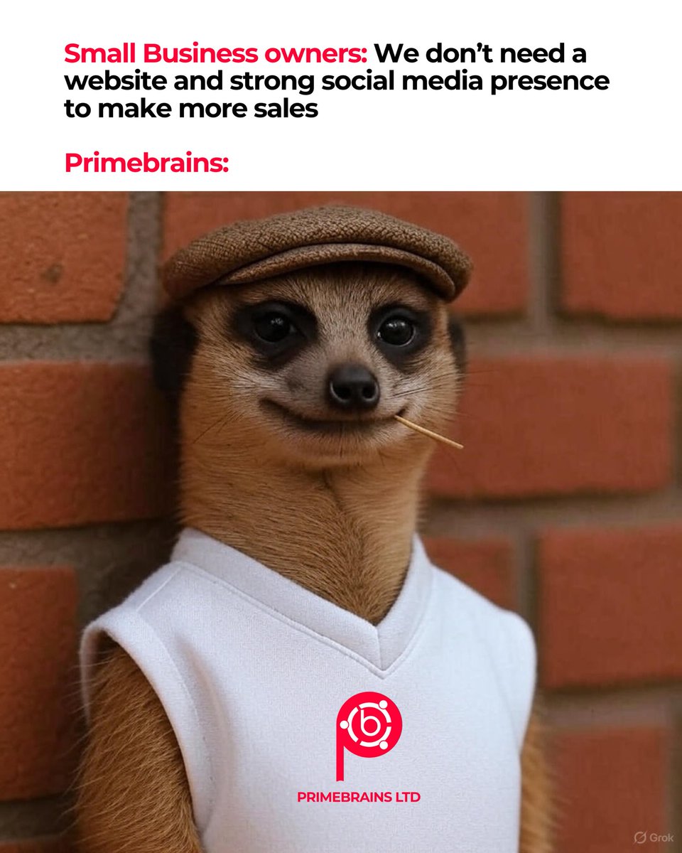 Primebrains's tweet photo. While some still doubt the power of a strong online presence, we’re here smirking in digital confidence 😎.  
It’s not just about websites and social media—it’s about RESULTS.  

Let us help your brand speak louder online.  
#TGIF #Primebrains #SmallBusinessGrowth https://t.co/G2VYvuYpmP