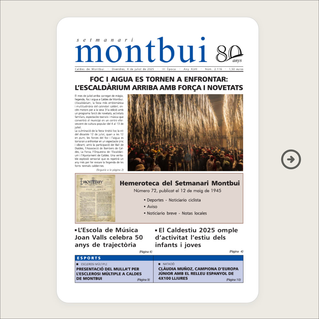 Portada del número 2116

#setmanarimontbui #caldesdemontbui #actualitat #premsacomarcal #somlapremsadecasa