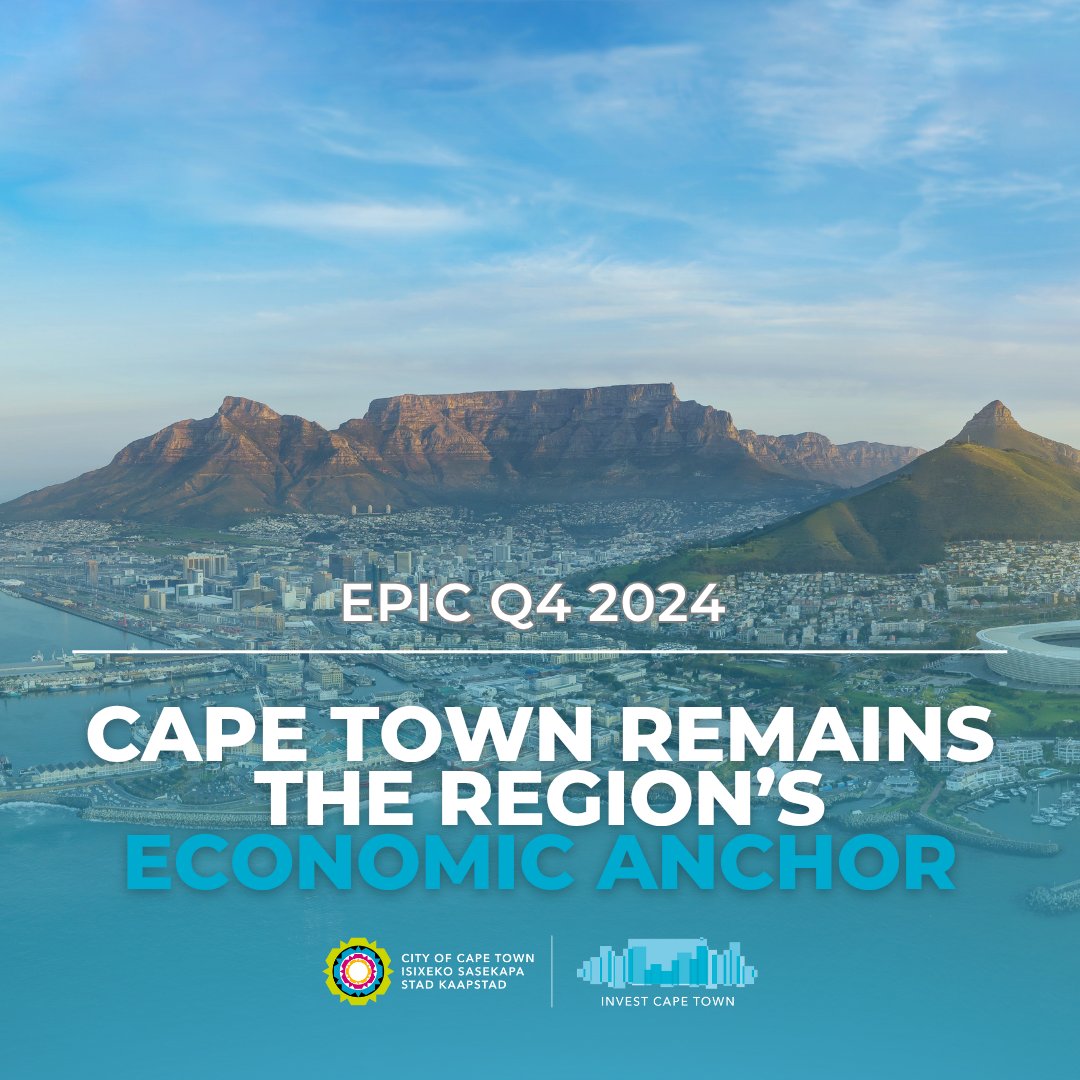 Cape Town contributes 𝟳𝟮% 𝗼𝗳 𝗪𝗲𝘀𝘁𝗲𝗿𝗻 𝗖𝗮𝗽𝗲’𝘀 𝗥𝟲𝟲𝟳𝗕 𝗚𝗗𝗣.

A true economic powerhouse with room to grow.

Source: EPIC Q4 2024

#InvestCapeTown #SmartCity #GDPGrowth