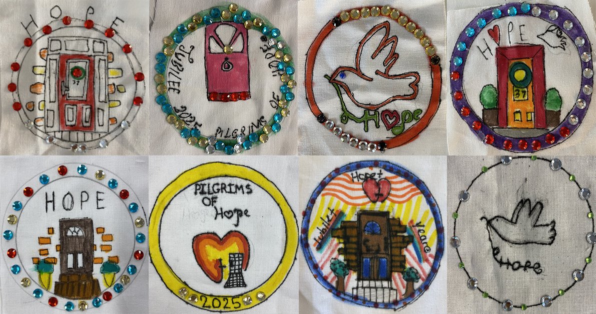 ASCHC_COLLEGE's tweet image. In DT the Yr 6 transition students produced some great fabric badges for the Year of Jubilee “Pilgrims of Hope” focusing on how the doors we can open in our every day lives can be holy doors of hope.