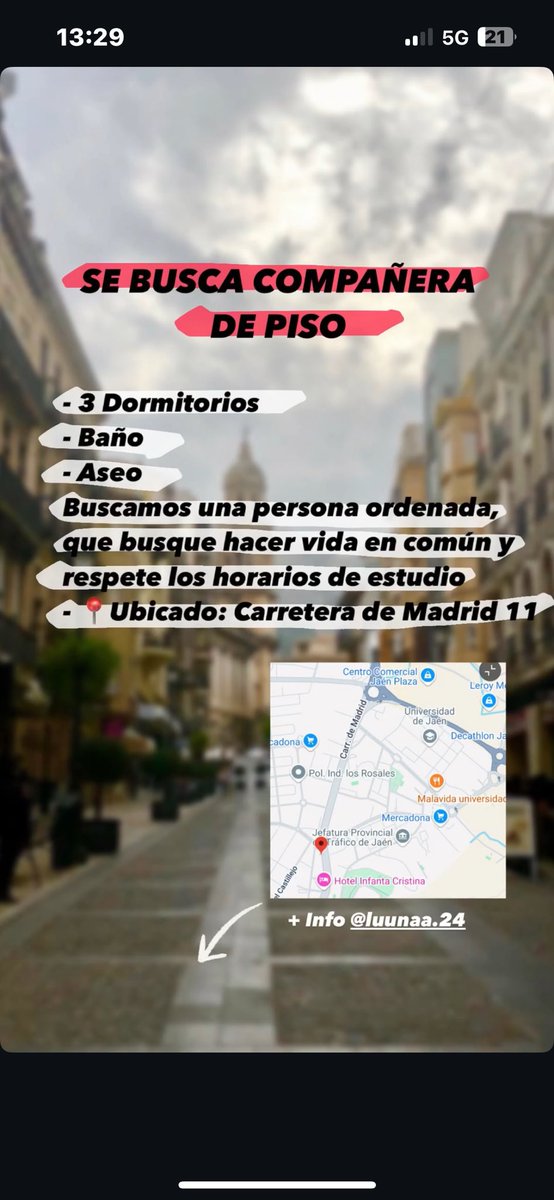 Luunaa24's tweet photo. Se busca compañera de piso en Jaén https://t.co/4uyyXLqZek