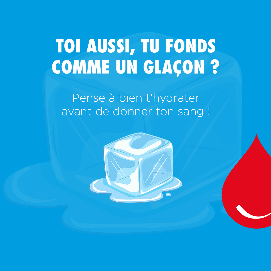 EFS_dondesang's tweet image. Il fait trop chaud 🌡
Pense à bien t'hydrater avant et après un don de sang, plasma ou plaquettes... et même tout le mois d'été ☀️, c'est important !