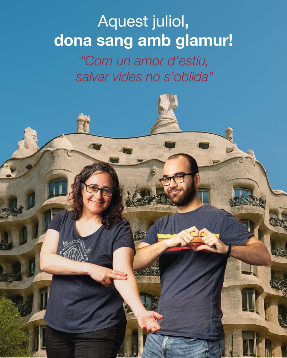 📍Aquest juliol, dona sang amb glamur!

✨La Pedrera (15/7)
🎶Palau de la Música (18/7)
🚘Casa Seat (23/7)

Dona sang en espais únics i salva vides ❤️
Campanya: "Com un amor d’estiu, salvar vides no s’oblida"

🔗 +info: bancsang.net