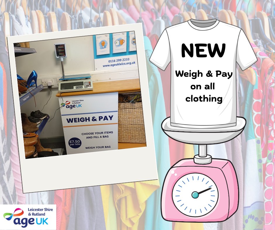 LeicRecycles's tweet image. Introducing the new Weigh & Pay system at the Gypsum Close Reuse Shop.
Simply choose your clothing, weigh and pay. At £7.50 per kilo, it's the affordable way to kit the whole family out for the summer holidays ☀️
leicester.gov.uk/your-environme…