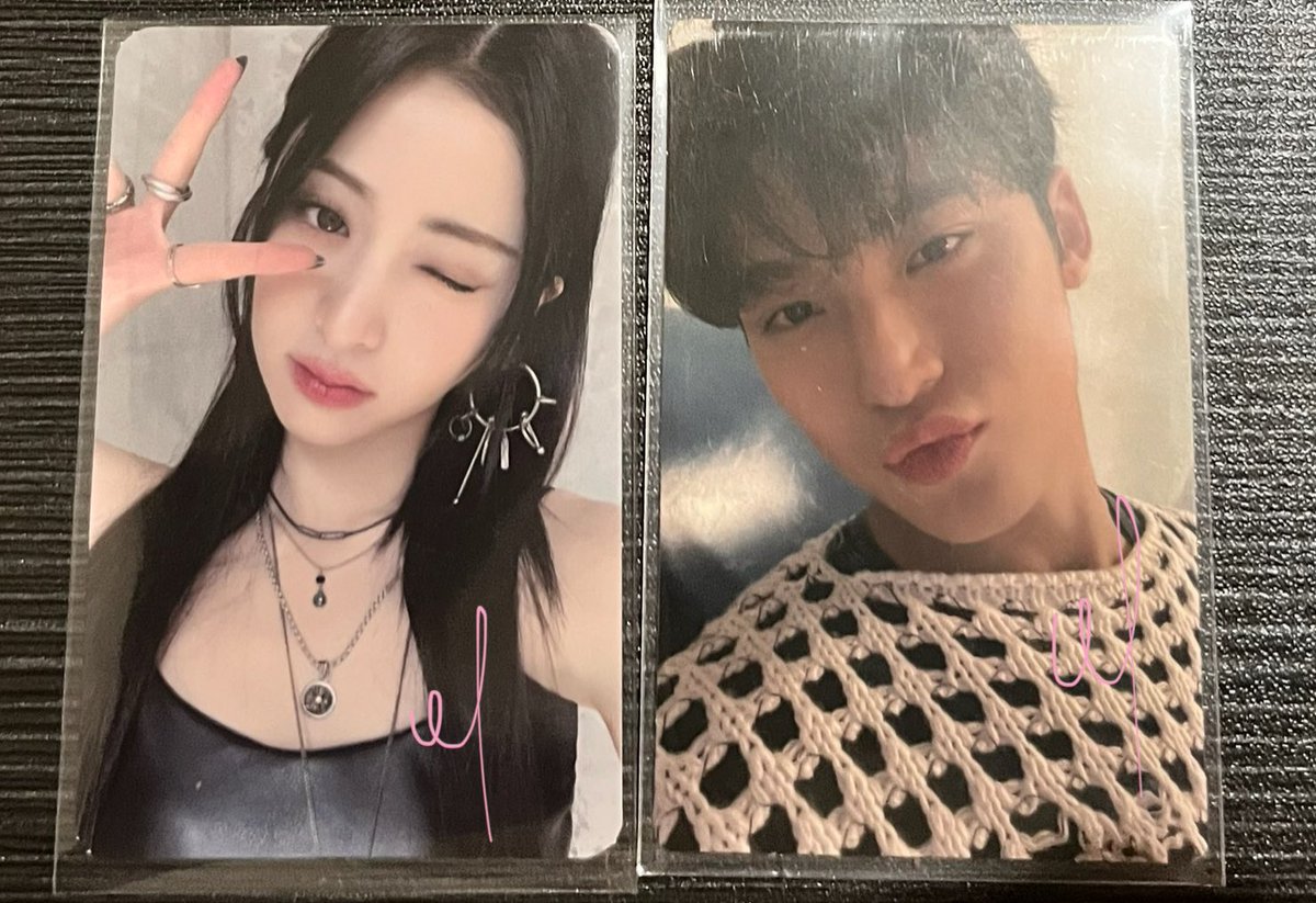 TAEK00CART's tweet photo. RUSH SELLING

♡⁠˖⁠꒰⁠ #taek00cartsells ꒱

yunjin &amp; mingyu pc ∘⁠˚⁠˳⁠°
– both good condi
– gcash / flash exp

yj: 600
mg: 400

tags: wts lfb kpop photocard le sserafim seventeen sonny angel animal ver smiski museum pearl earrings popmart hirono bts jungkook https://t.co/ZcGC7ZllFB