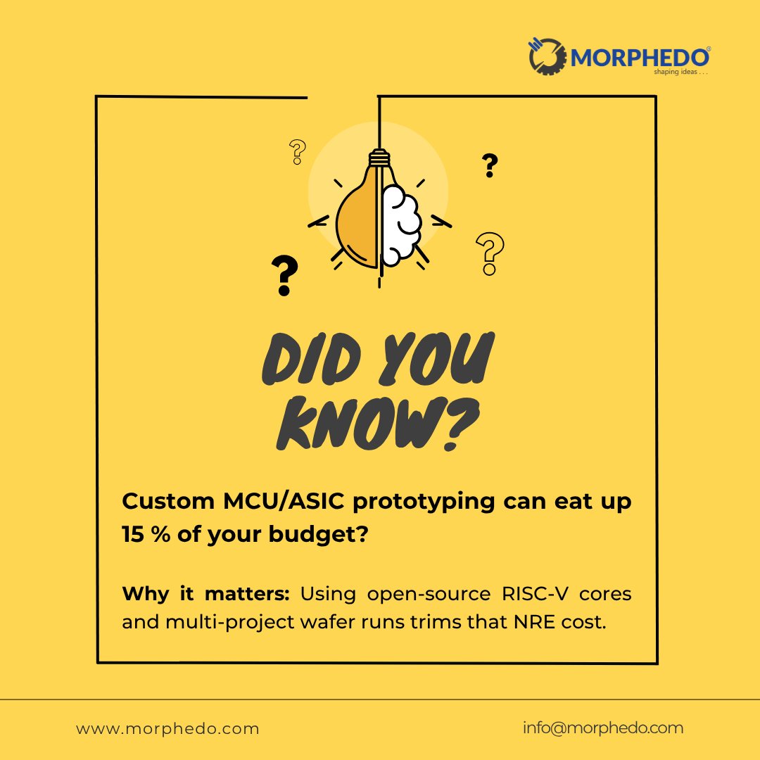 MorphedoIndia's tweet image. Small design choices in embedded systems can silently inflate your BOM by 50%+.From PCB layers to EMC certs, hidden cost drivers eat your margins. At Morphedo, we engineer smarter & leaner deep-tech products.
📩make@morphedo.com | info@morphedo.com
#DeepTech #IoT #EmbeddedSystem
