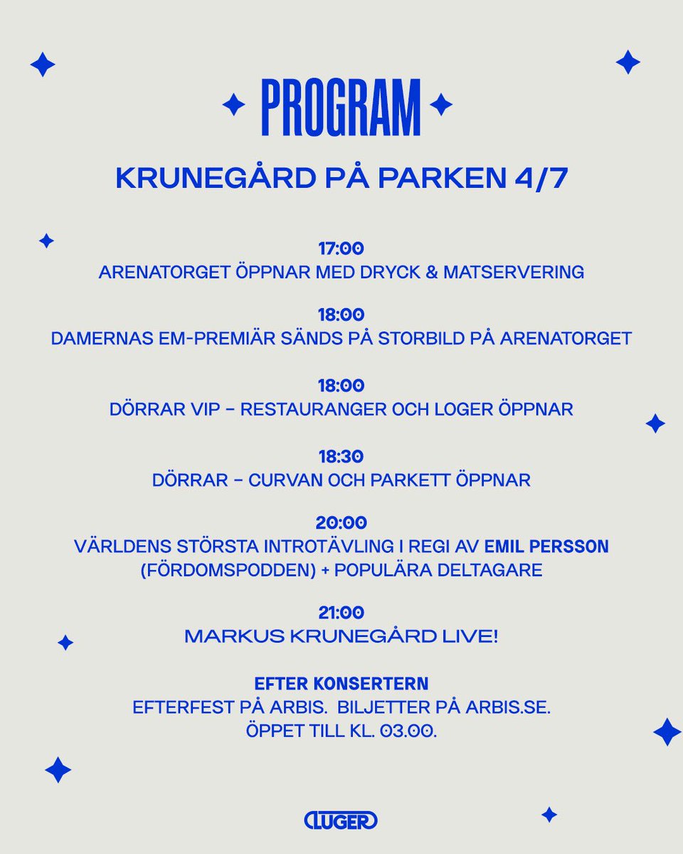 Dagen är här!

Krunegård på Parken, vi ses ikväll Kamrater!

Biljetter hittar du på ifknorrkoping.se

⚪️🔵#ifknorrköping