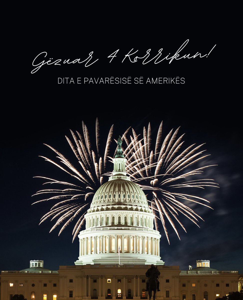 USEmbassyTirana's tweet image. “With a single sheet of parchment and 56 signatures, America began the greatest political journey in human history.’” - President of the United States Donald J. Trump. Happy 249th U.S. Independence Day!