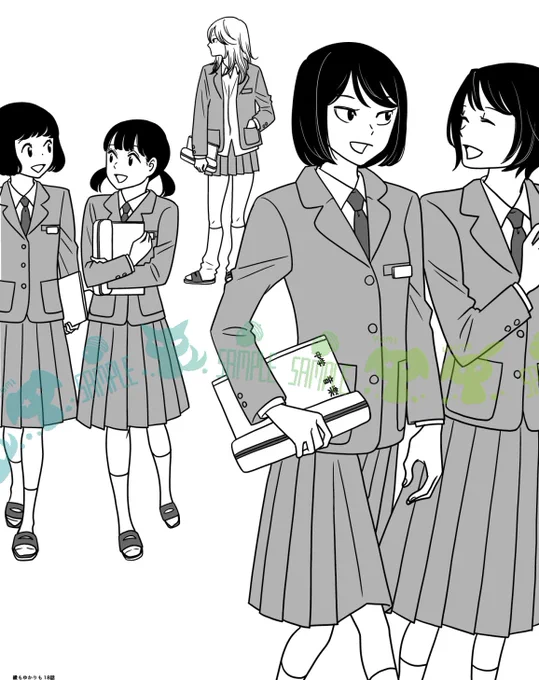 扉絵は平成のスリッパガールたち(うちの地元の公立中高は上履きがスリッパでした)
そして びっくりハウス!
真美ちゃんのピアスはビスマスの結晶の形です 
