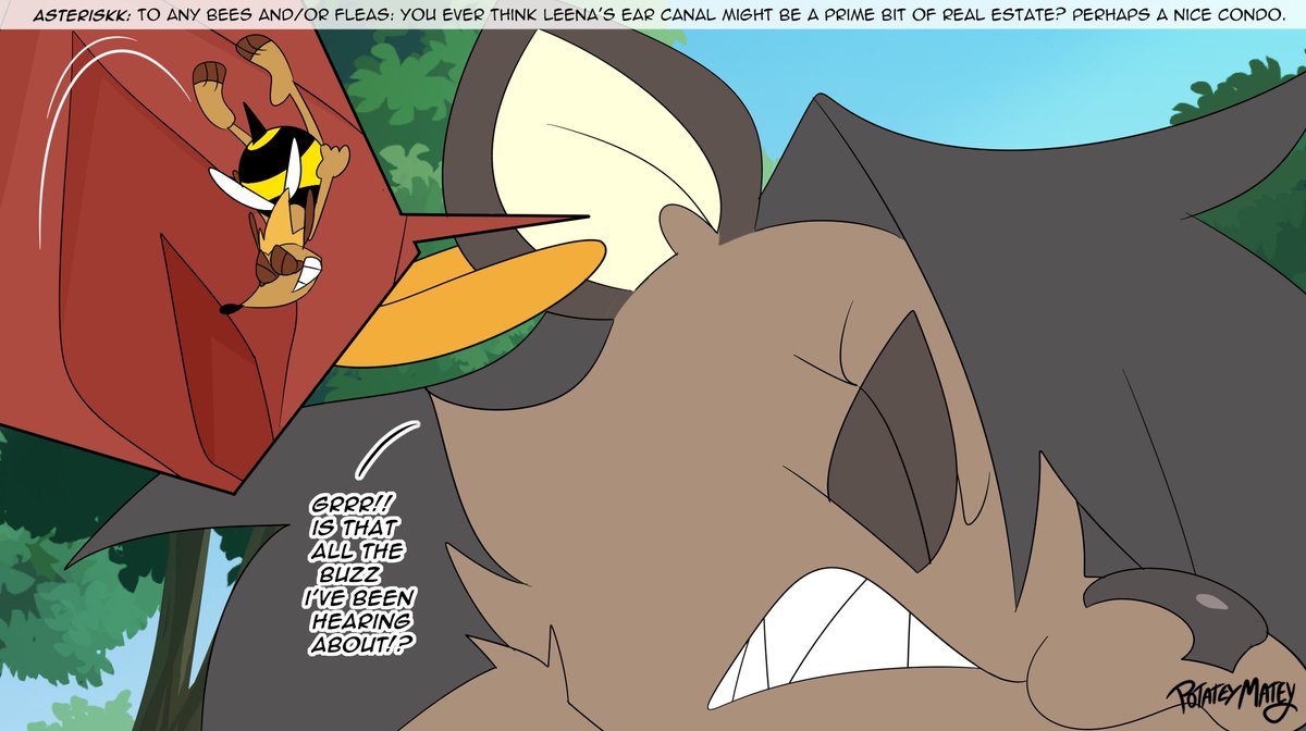 Character Questions 32 - Leena

Asteriskk: "To any bees and/or fleas: You ever think Leena's ear canal might be a prime bit of real estate? Perhaps a nice condo."