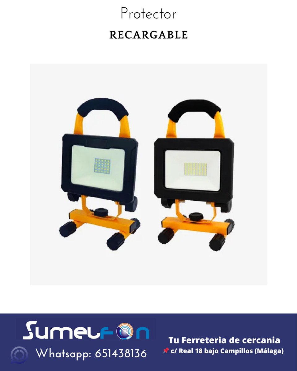 SumelfonFerret's tweet image. 💡 ¡Ilumina sin límites!
Nuestro Proyector LED Recargable y Regulable es tu mejor aliado en condiciones exigentes. 🔋 Autonomía de hasta 6 horas,
📱 Consultas o pedidos por Whatsapp al 651438136 o 📞 951406424
#campillos #LuzPortátil #ProyectorLED #TrabajoNocturno #DeporteDeNoche