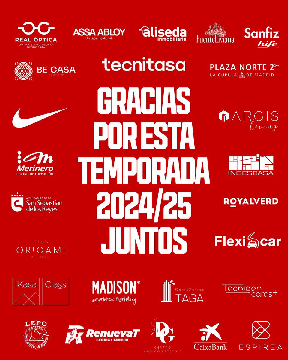 🤩 ¡Sin vosotros no sería lo mismo!

👏 ¡Gracias a todos nuestros patrocinadores de la temporada 24/25! ¡Nos vemos en la siguiente!

#VamosSanse🇵🇱