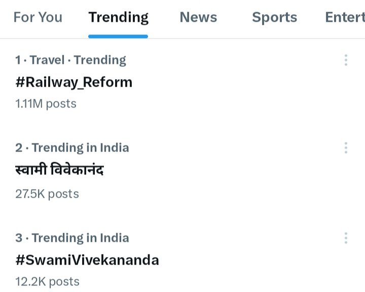 pankajyadav295's tweet image. #Railway_Reform 1.11m के साथ no. 1 ट्रेंड कर रहा है
हमारी पांच मांगो सुनी जाए
👉रेलवे कैलेंडर
👉ग्रुप D वैकेंसी बढ़ाना और उनको Tech और Non Tech में बांटना
👉 समयानुसार वेटिंग लिस्ट जारी करना
👉उपयुक्त परीक्षा केंद्रों की सुविधा
👉धांधली पर सख्त से सख्त एक्शन
#Railway_Reform