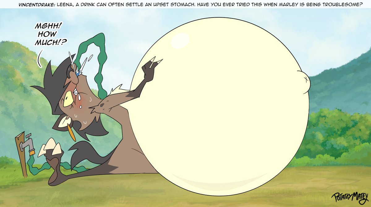 Character Questions 34 - Leena

Vincentdrake: "Leena, a drink can often settle an upset stomach. Have you ever tried this when Marley is being troublesome?"