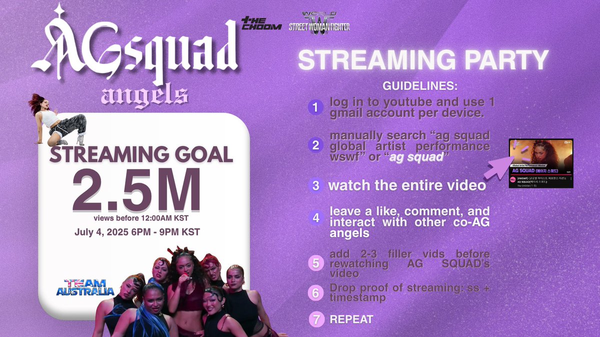hyuckiyah's tweet photo. WE'RE MOVING THE PARTY FOR LATER SO MORE ANGELS COULD JOIN! 💜💜
📣AG SQUAD STREAMING PARTY
📅JULY 4, 2025
⏰ 6:00PM - 9PM KST
⬇️Drop your proofs below with the hashtags:
#AGSQUAD #AGSQUADSUMINGPARTY #WSWF
Stay tuned for a streaming party raffle giveaway! Details will be posted soon!
⛓️https://t.co/S7LvE1fQHp