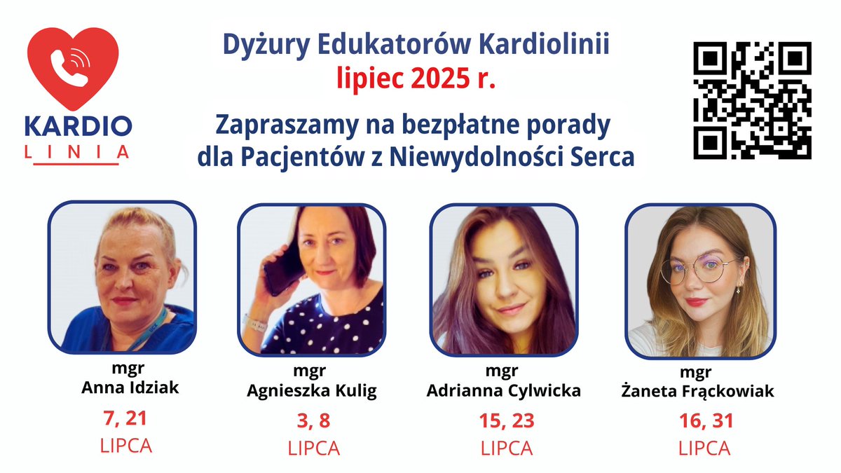 Skorzystaj z bezpłatnych porad edukacyjnych dla Pacjentów z niewydolnością serca ❤️

Potrzebujesz rozmowy, odpowiedzi na pytania, wsparcia w codziennym życiu z chorobą? Zapisz się na BEZPŁATNĄ poradę na KARDIOLINII prowadzonej przez Asocjację Niewydolności Serca Polskiego