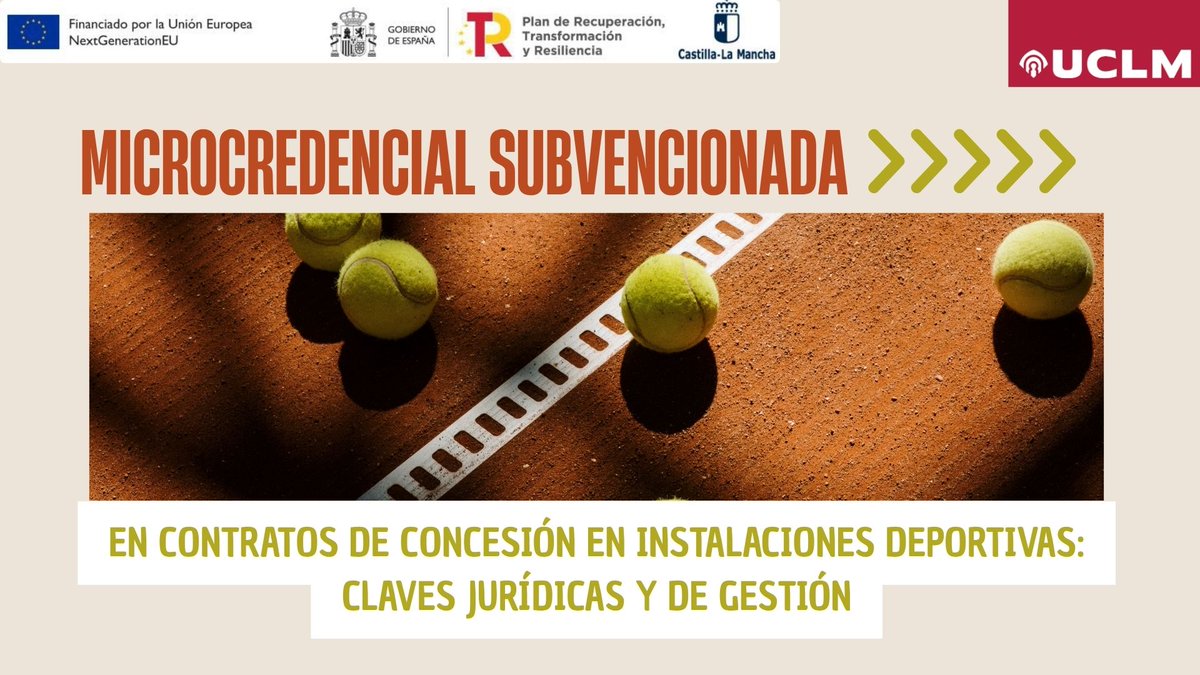 CEP_UCLM (@cep_uclm) on Twitter photo 🎯 Domina los aspectos legales y de gestión para optimizar la administración de concesiones en instalaciones deportivas. Amplía tus competencias profesionales.
🔗 Matrícula aquí 👉 tinyurl.com/27nx9yt8
<a href="/uclm_es/">Universidad de Castilla-La Mancha</a> <a href="/GallardoLeonor/">leonorgallardo</a> 🎯 Domina los aspectos legales y de gestión para optimizar la administración de concesiones en instalaciones deportivas. Amplía tus competencias profesionales.
🔗 Matrícula aquí 👉 tinyurl.com/27nx9yt8
<a href="/uclm_es/">Universidad de Castilla-La Mancha</a> <a href="/GallardoLeonor/">leonorgallardo</a>