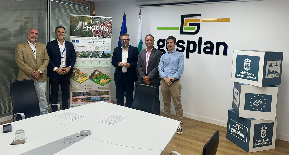 Impulsamos junto a <a href="/gesplansa/">Gesplan</a> actuaciones para promover la protección de la palmera canaria 🌴
El convenio de cooperación se enmarca en el proyecto #LIFEPhoenix, cofinanciado con #FondosEuropeos 🇪🇺
tvlapalma.com/not/38330/gesp… vía <a href="/tvlapalma/">TV La Palma</a>