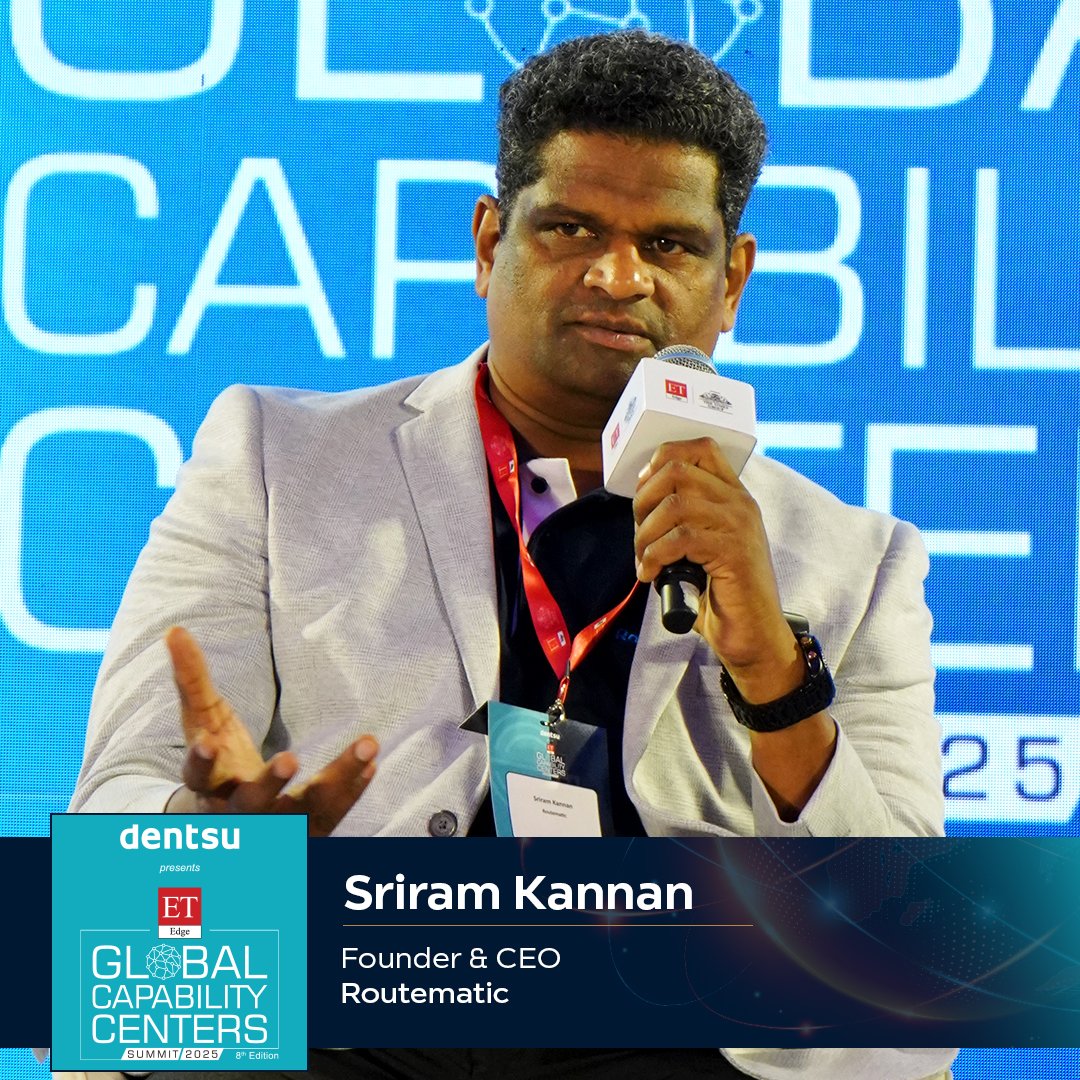 ET_Edge's tweet photo. "We’re focused on building a holistic transformation package that takes our ESG initiatives to the next level of maturity. As we integrate electric vehicles (EVs) into our ecosystem, it’s clear that success will depend on innovation, not just in technology, but in operational and infrastructure capabilities as well. From charging infrastructure to energy management, every layer must evolve to support this shift. There’s significant value to be unlocked, both environmentally and economically, as we reimagine our operations through a sustainable lens and drive long-term impact across the value chain." - Sriram Kannan, Founder & CEO, @routematic , speaking at @dentsu_global presents 8th Edition of ET Edge GCC Summit 2025!

#ETEDGEGCC2025 #ETEdgeGCCSummit #IndiaGCCs #globalcapabilitycenterssummit2025 #captivesinindia #educationsystem #governmentpolicies #ITInfrastructure #AIinGCCs #digitaltransformation #nextgen #digital #educationalcollaborations #sustainability #cybersecurity #GCCGrowth #indiaeconomy