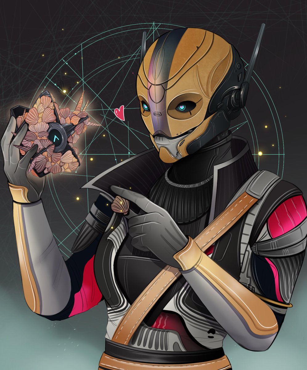 Back to my roots! A Destiny piece that’s now part of a four player fireteam 🥳! So cool to have drawn all four Exos and now this one can join 🩷