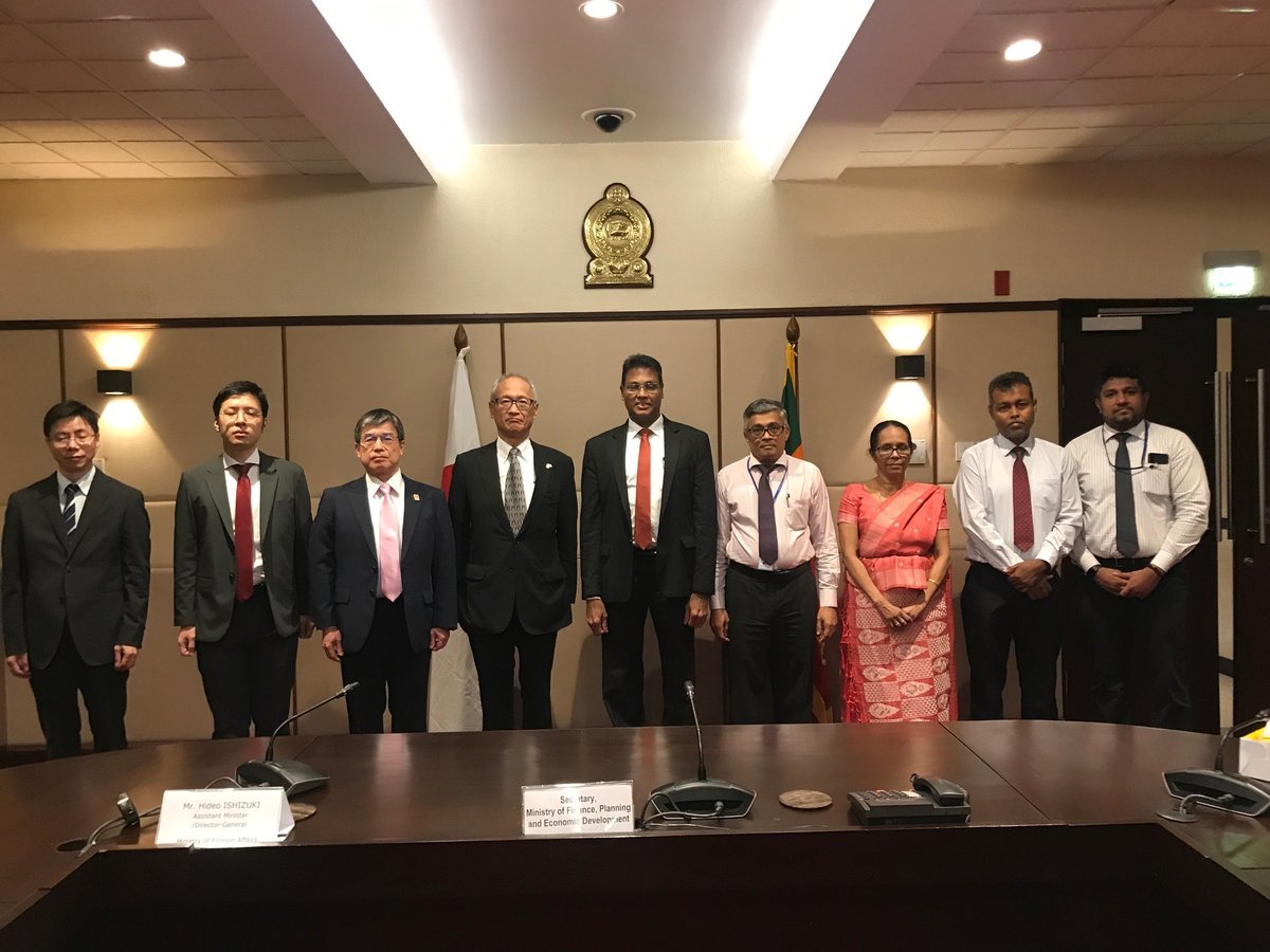 JapanEmb_SL's tweet image. On 4 July, Mr. ISHIZUKI Hideo, Asst. Minister/ DG, MOFA, held JP-SL Economic Cooperation Policy Dialogue with Finance Secretary Suriyapperuma. JP remains firmly committed to standing by SL!