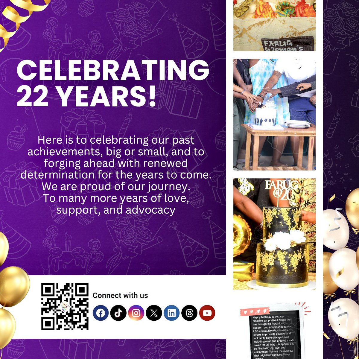 Celebrating 22 Years!

What an incredible 22 years it has been. Today is not just a birthday, it is a powerful testament to the enduring spirit of community building and persistent pursuit of justice. As we blow out 22 candles, we look forward to continuing our commission,