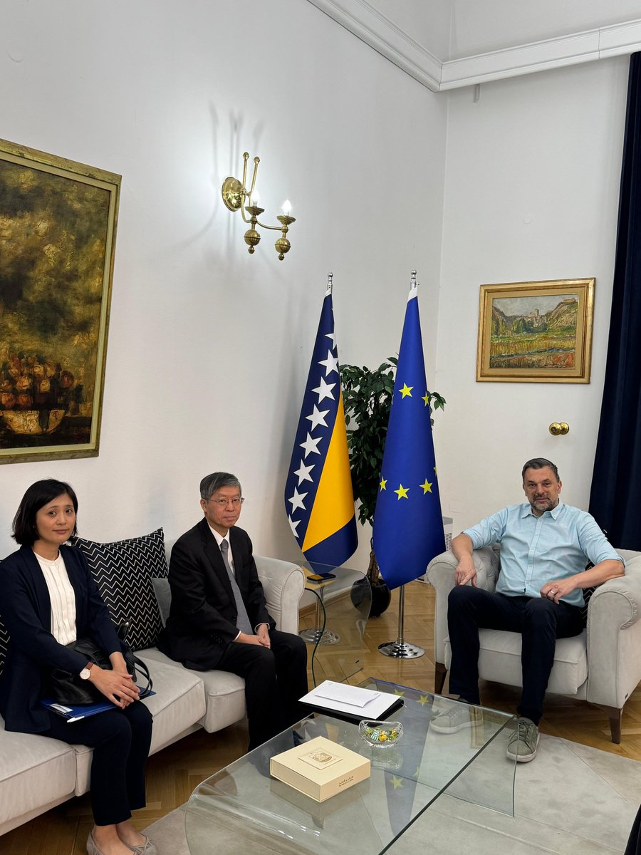 Ministry of Foreign Affairs of BiH 🇧🇦 (@mfa_bih) on Twitter photo 🇧🇦 Foreign Minister <a href="/DinoKonakovic/">Elmedin Dino Konaković</a> met with 🇯🇵 Ambassador Toshihiro Aiki in Sarajevo. During the meeting, Ambassador Aiki delivered a letter of condolence from 🇯🇵 Foreign Minister Iwaya Takeshi, marking the 30th anniversary of the Srebrenica Genocide.
Japan’s message conveyed 🇧🇦 Foreign Minister <a href="/DinoKonakovic/">Elmedin Dino Konaković</a> met with 🇯🇵 Ambassador Toshihiro Aiki in Sarajevo. During the meeting, Ambassador Aiki delivered a letter of condolence from 🇯🇵 Foreign Minister Iwaya Takeshi, marking the 30th anniversary of the Srebrenica Genocide.
Japan’s message conveyed