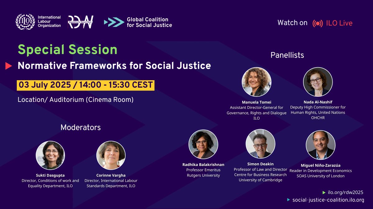 🧭 What does it take to make the global economy fairer?

A powerful session—held under the Global Coalition for #SocialJustice—explored how normative frameworks and rules-based systems are essential drivers of inclusive economic transformation.

Recap 🔗 bit.ly/4nvLcrJ