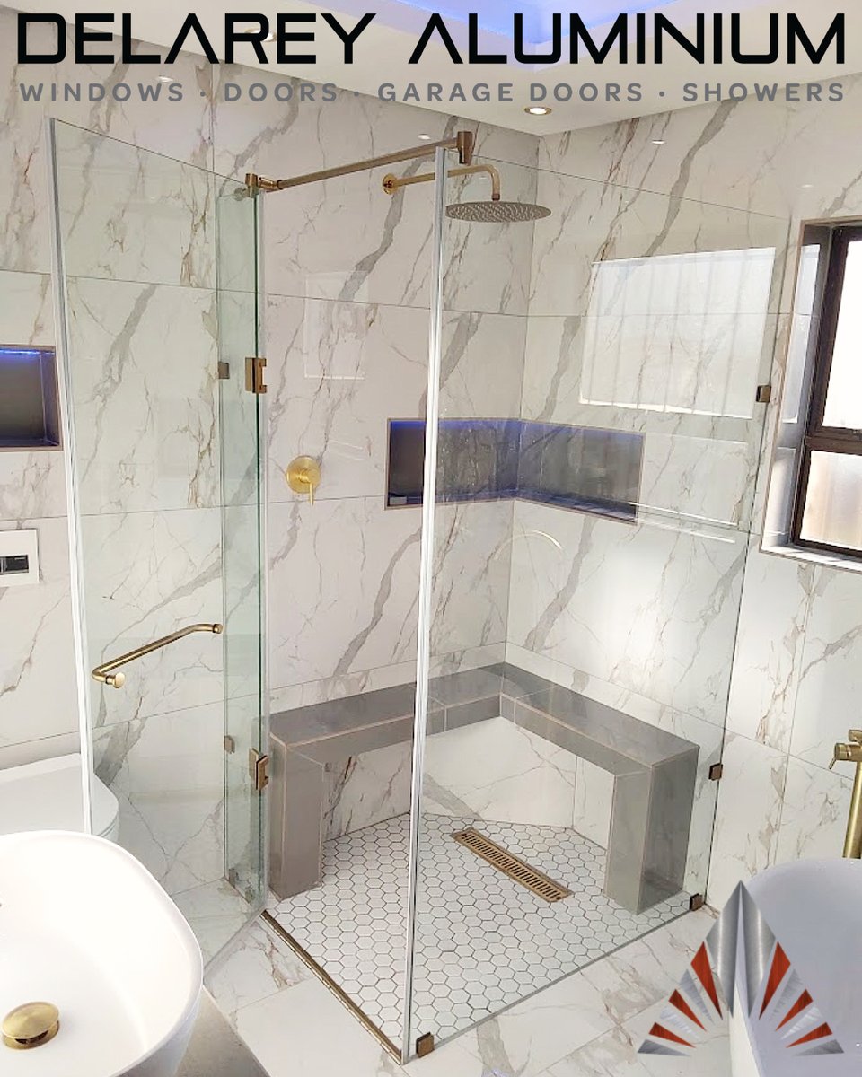 DelareyW's tweet photo. ✨Jaw-dropping Bathroom Goals UNLOCKED!✨
Prepare to fall in love!😍Feast your eyes on this absolutely stunning frameless shower enclosure we recently supplied and installed. It's not just a shower, it's a statement piece!
#FramelessShower #SatinGold #BathroomDesign #CustomShower https://t.co/8ZVgXVn0Da