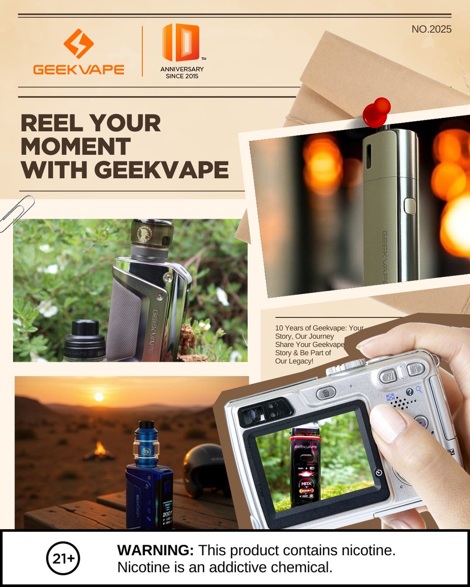 📸 #ReelGVMoment | Vol.7
Back again with another round of unforgettable memories! 💥
This week, we’re spotlighting more moments captured by our incredible Geekvape community. From nature shots to setup close-ups — each one tells a story. 🌍💨

📬 10 years of Geekvape, and you're