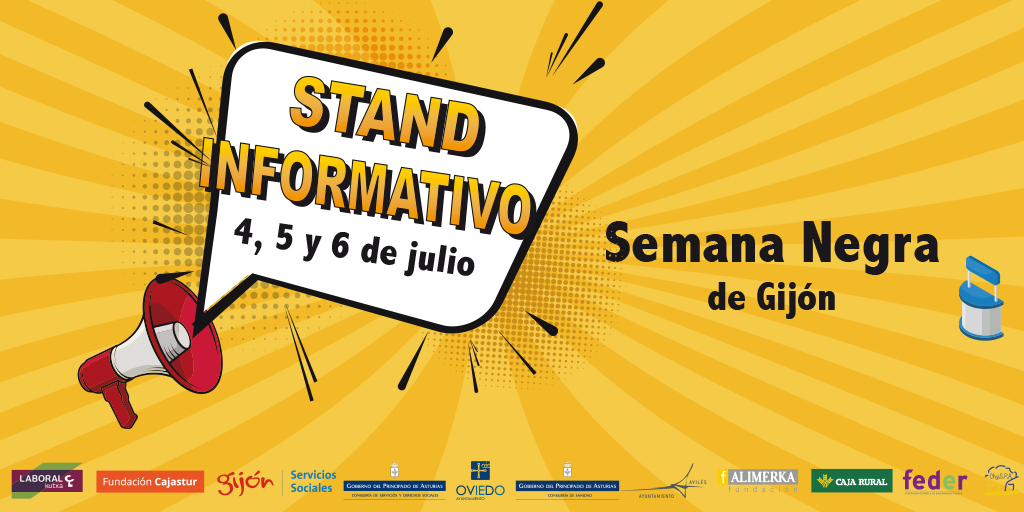Queremos informaros que ChySPA estará en la Semana Negra de Gijón con un Stand Informativo, los días 4, 5 y 6 de julio.

Os animamos a que os acerquéis. Estaremos encantados de hablar con vosotros, contaros más y escuchar vuestras ideas.

¡Os esperamos con mucha ilusión!