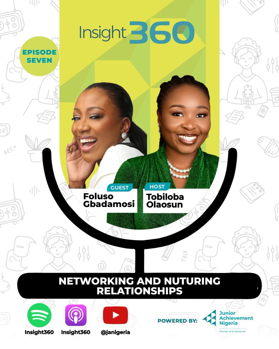 JANigeria's tweet photo. Ready for a career glow-up?
Our Marketing Manager, Tobiloba, joins powerhouse Foluso Gbadamosi (former JAN ED & top coach!) on a new #Insight360 episode.
Here, Foluso dives into mastering Networking & Nurturing Relationships.
Listen now: https://t.co/sgQbYaBEPH
#JANigeria https://t.co/nFu0KVrjSn