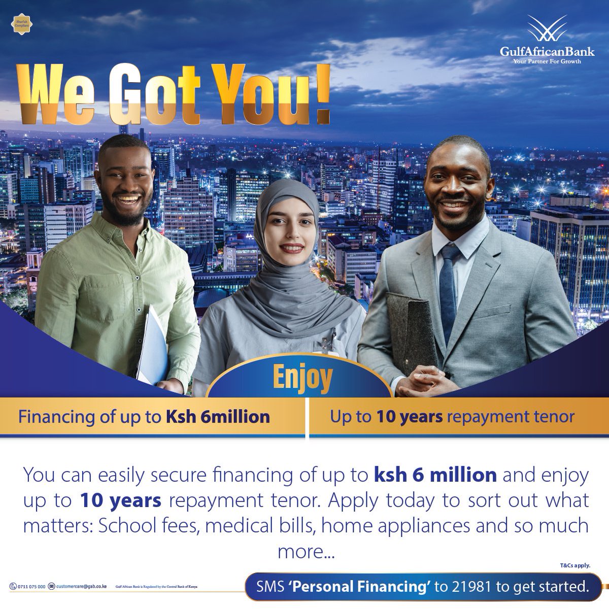 Are you seeking for a financing partner to enable you sort out what matters most to you – from school fees, medical bills to purchasing home appliances? Unlock financing of up to KES 6M and enjoy a 10 year repayment period today! SMS ‘PERSONAL FINANCING’ to 21981 today to get