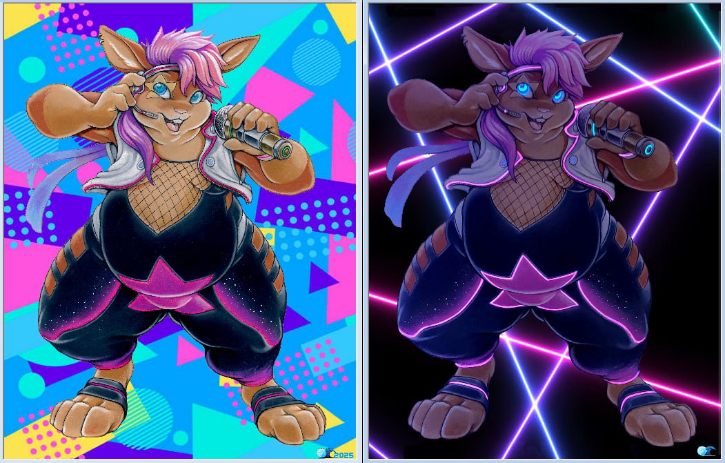 OllieCanal's tweet image. The stuff you can do with pencils and ultraviolet light. Traditional art for Jaye, digital backgrounds.