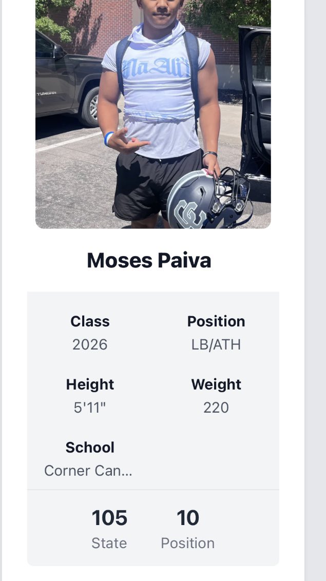 Moses Paiva (@mosespaiva8) on Twitter photo Been buried under the rock living in a small town😅 Since my transfer, I’ve been lucky to make it on the states rankings. Everyday I’m working. Yep. Even on holidays my schedule includes weights. Grateful for <a href="/PrepRedzoneUT/">Prep Redzone Utah</a>, <a href="/Andy_Pham1/">Andy</a> & <a href="/LawrenceSanft/">Lawrence Sanft</a> for the position Been buried under the rock living in a small town😅 Since my transfer, I’ve been lucky to make it on the states rankings. Everyday I’m working. Yep. Even on holidays my schedule includes weights. Grateful for <a href="/PrepRedzoneUT/">Prep Redzone Utah</a>, <a href="/Andy_Pham1/">Andy</a> & <a href="/LawrenceSanft/">Lawrence Sanft</a> for the position