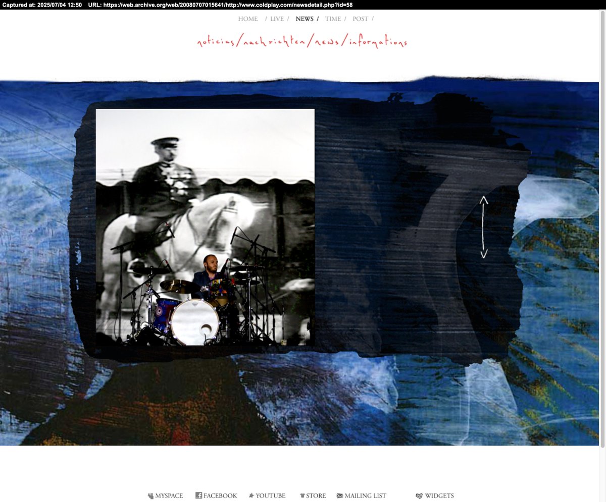 17年前の今日Coldplay.comに投稿されたWembley公演の写真なんだけど、昭和天皇だよね？
なんの歌？
Lovers in Japanじゃないよね？